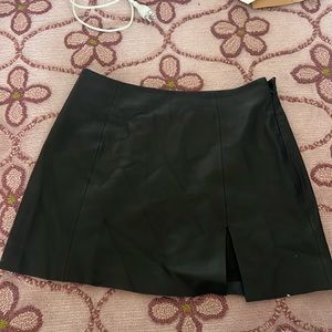 Reformation Veda Margie Leather Mini Skirt